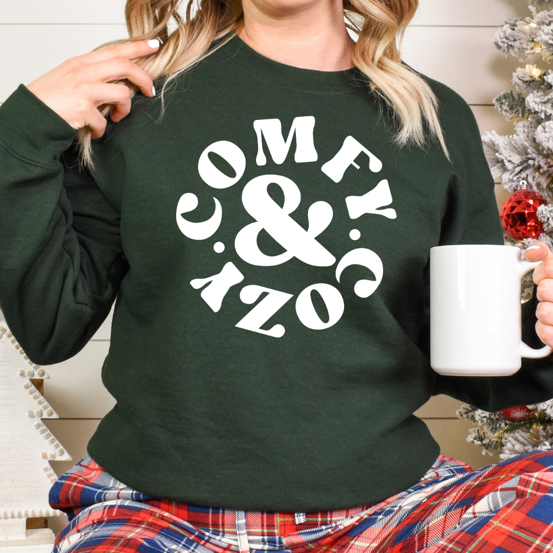 Comfy & Cozy Graphic Crewneck Sweatshirt